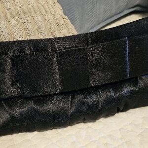 Black Satin Belt with Bow